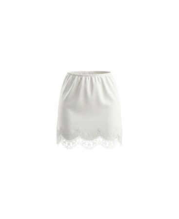 Satin mini skirt Voile white