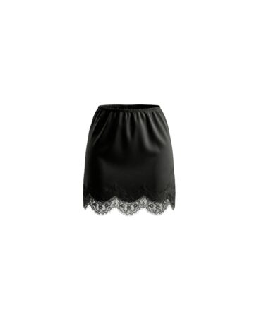 Satin mini skirt Voile black
