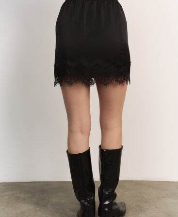 Satin mini skirt Voile black