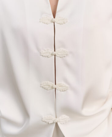 Satin suit Chinoiserie white