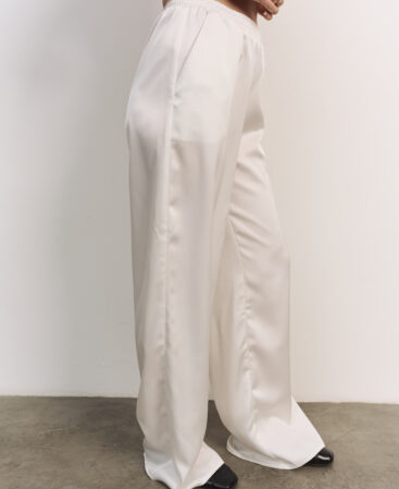 Satin trousers White