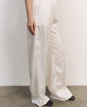 Satin trousers White
