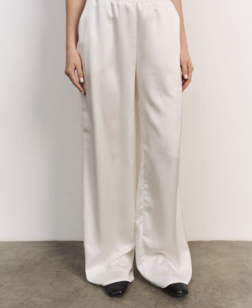 Satin trousers White