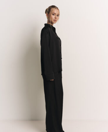 Satin suit Chinoiserie black