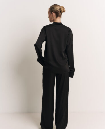 Satin suit Chinoiserie black