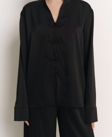 Satin suit Chinoiserie black