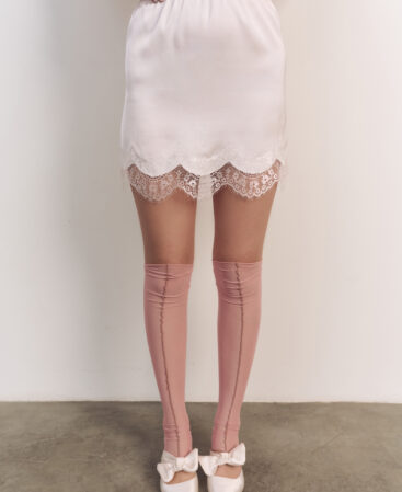 Satin mini skirt Voile white